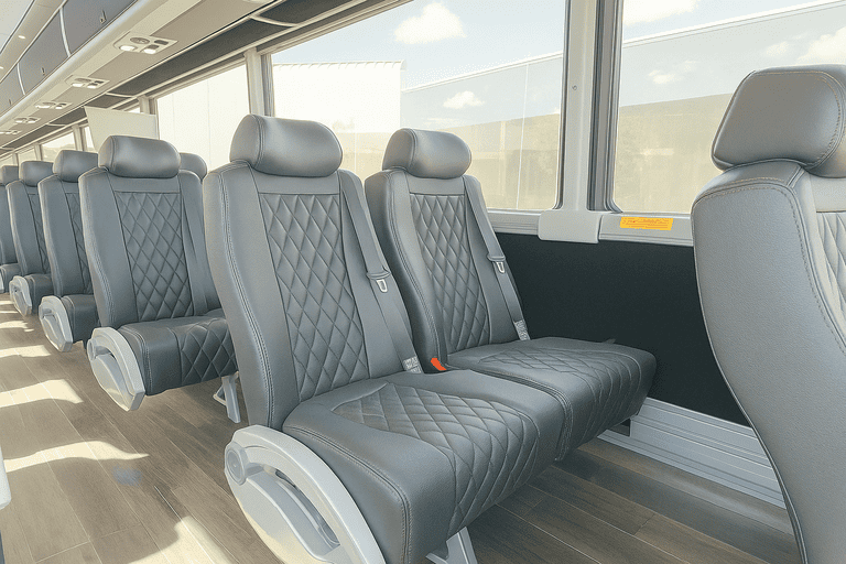 interior of Bus Rental Company Deerfield Beach charter bus